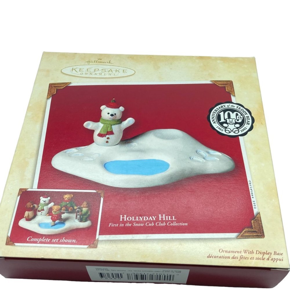 Vintage 2002 Hallmark Keepsake Ornament Hollyday Hill 1st Snow Cub Bear